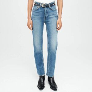 RE/DONE High Rise Ankle Crop Skinny Jeans